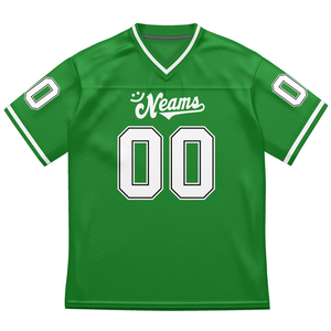 Personalized Green Football Jersey Custom Mesh Shirt Teamwear Short Sleeve Name Number Athletic <b>Top</b> - Product Image 3