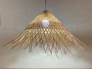 Lámpara de bambú Vietnam bambú artesanal con elegante tejido de ratán para una iluminación ambiental suave interiores contemporáneos - Product Image 6