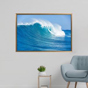 Impresión en lienzo de elegante paisaje marino - Arte moderno para pared con paisaje marino, 1P: Marco dorado - Product Image 1