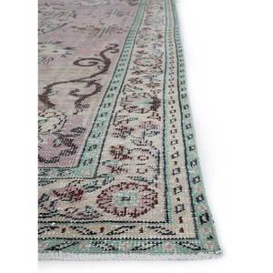 Tapis en laine noués à la main vintage, motif rectangulaire abstrait rose et violet, pour la maison, le salon, le couloir, produit Pae-2796 - Product Image 4