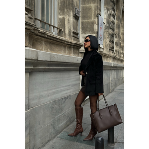 Chaqueta Blazer de un Solo Botón para Mujer, Marca FOX FABRIC, en Color Negro - Product Image 4