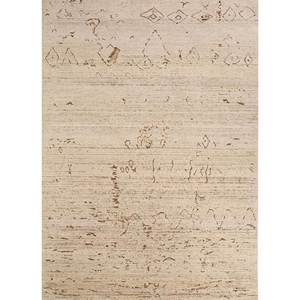 Tapis en laine afghane noué à la main, couleur ivoire, Re-1415, pour usage domestique - Tapis rectangulaire à motif abstrait pour salon et couloir - Product Image 1