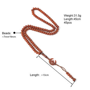 도매 아크릴 아랍식 타스비 팔찌 99개 기도 구슬 수제 묵주 펜던트 이슬람 예배 장신구 - Product Image 2