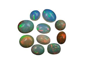 Welo feu naturel lisse opale éthiopienne mélange forme et taille Cabochons coupe pierres précieuses en vrac Lot qualité Rare pour la fabrication de bijoux - Product Image 2