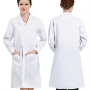 2026 Premium Custom Medical <b>Doctor</b> Scrub <b>Sets</b> Knitted Cotton Polyester Fabric for Women Made Pakistan Wholesale White Scrub <b>Sets</b> - Product Image 1