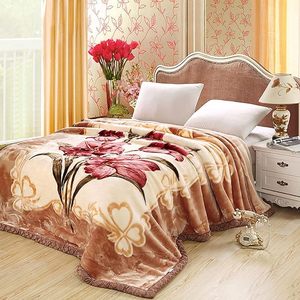 Polyester <strong>Throw</strong> Blanket Double-layer Warm Thickened <strong>for</strong> Winter Super Soft Warm Cozy Raschel <strong>King</strong> <strong>Size</strong> Plush Blanket Double <strong>Bed</strong> - Product Image 6