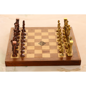 IndianArtVilla Handcrafted Brass <b>Chess</b> with Greek Posiedon Pieces-12'1 Inch Antique Home Decor & <b>Gifting</b> Decorative Item - Product Image 3