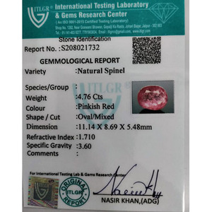 Pierre de spinelle naturelle de 4,76 carats, taille ovale facettée, couleurs grenat rose, améthyste rouge, tourmaline, saphir, rubis, diamant, émeraude - Product Image 4