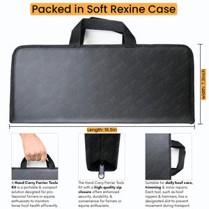 Nuevo Kit de herramientas de herrador, pinza de metal para pezuñas, cortador de pezuña, cuchillo afilado de doble punta con bolsa de transporte - Product Image 5