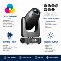 Cabeza móvil LED de 400W con CMY, CTO, 7 lentes de cristal, 12 gobos fijos, doble prisma, efecto Frost, zoom 4-35, DMX512 y RDM para escenarios, conciertos, iglesias y teatros.