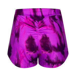 Heat-Transfer Printing High Waist Plus Size <b>Women's</b> Breathable Worsted Fabric <b>Shorts</b> with Ruffles - Product Image 4