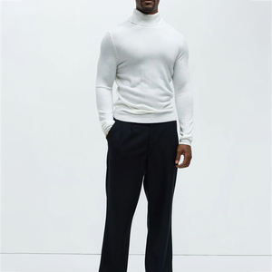 Men's New Arrival Solid Color Shirt Turtleneck Collar Polyester/Cotton Breathable Fabric Quick Dry Short Sleeve Casual Custom - Product Image 3