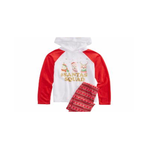 Set pigiama 2 pezzi Max & Olivia Santa's Squad per ragazze piccole e grandi, bianco, taglia L (10-12) - Product Image 2