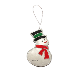 Ornement de Noël fait main en forme de bonhomme de neige, orné de perles, décoration suspendue, accessoire de Noël festif pour l'arbre - Product Image 1