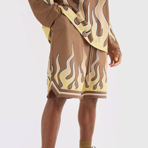 Short de basket-ball personnalisé de haute qualité pour hommes Double maille Design motif imprimé décoré Laker respirant été Gym Sports - Product Image 6