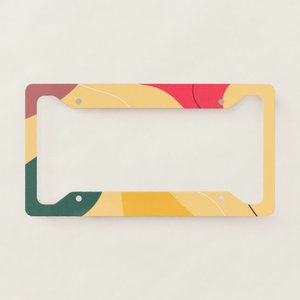 Marco para Matrícula con Fondo Abstracto Colorido y Formas Orgánicas, Personalizable - Product Image 1