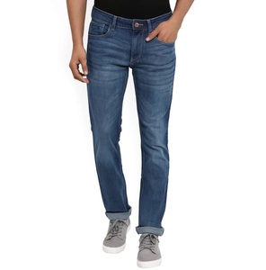 Jeans décontractés pour hommes de haute qualité en gros, pantalon en denim bleu délavé, tissu Oxford respirant, braguette à boutons, taille mi-haute - Product Image 4