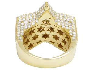 Bague étoile glacée pour homme en argent sterling 925 plaqué or VVS Moissanite diamant bijoux Hip Hop - Product Image 5