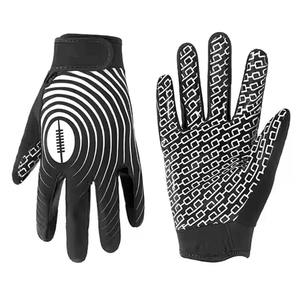 Guantes de fútbol americano de marca personalizada para niños, venta al por mayor, revestimiento de silicona de cuero sintético dorado para deportes de gran agarre - Product Image 3