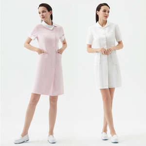 Nurse Uniform Scrubs Sets Custom Hospital Short Sleeve Scrub <b>Skirt</b> Dress - Product Image 5