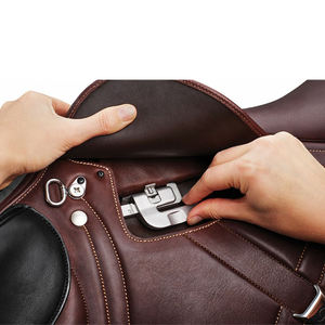 2025 gran oferta sillín de cuero americano sillín de caballo inglés occidental logotipo personalizado, sillín de doma de caballo transpirable para caballo - Product Image 5