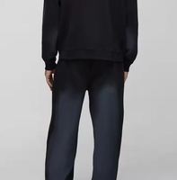 Vente en gros de vêtements de rue solides délavés à l'acide, ensemble de survêtement pour pantalon de survêtement, sweat à capuche zippé, respirant, équipement de jogging évasé 100% coton