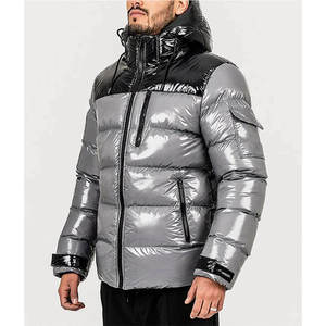 Venta al por mayor con estilo de diseño personalizado de invierno burbuja Puffer chaquetas moda grueso impermeable bombardero con capucha cuello frontal Logo posición - Product Image 6