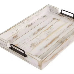 Plateau de service en bois au design classique en bois de pin Prix de gros Taille personnalisée Plateau en bois naturel Plateau de service à café Restaurants - Product Image 1