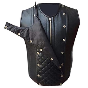 Cómodo transpirable invierno cálido hombres Chaleco de cuero precio al por mayor único nuevo diseño Chaleco de cuero para la venta en línea - Product Image 2