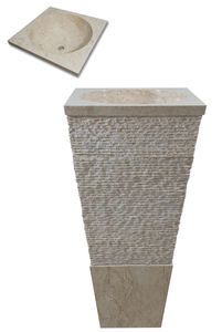 Lavabos Modernos Ovalados de Ónix con Semi-Pedestal para Baño y Cocina, con Acabado Pulido y Montaje de Grifo de un Solo Orificio - Product Image 4