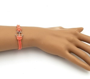 Adjustable Nautical Anchor <b>Rope</b> <b>Bracelet</b>, Anchor, Coral, Woman's <b>Bracelet</b>, Girls <b>Bracelet</b>, Bridesmaid Gift - Product Image 2