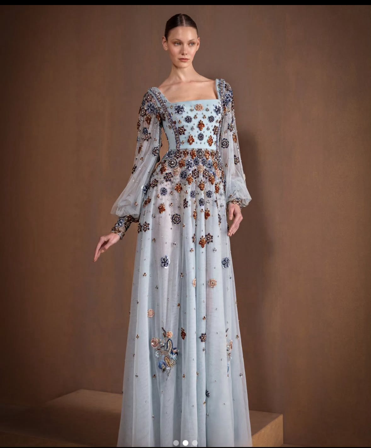 sachin and babi light blue dress Women Embroidered Formal Dresses New York USA Pakistani Designer Formal  Velvet Dresses main image 1