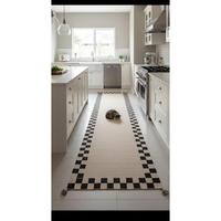 Handwoven Wool Kilim Runner Rug Modern Scandinavian Geometric Beige Carpet for Home Floor