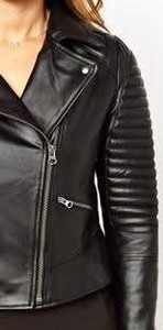 Chaqueta de Cuero Femenina de Alta Calidad, Ecológica, de Invierno, con Capas de Cuero Luxel, Botones y Cierre de Cremallera - Product Image 3