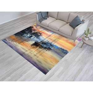 Alfombra con Diseño de Paisaje Costero: Fácil de Limpiar, Alfombra Suave con Vista al Mar, Alfombra Suave No Tejida - Product Image 1