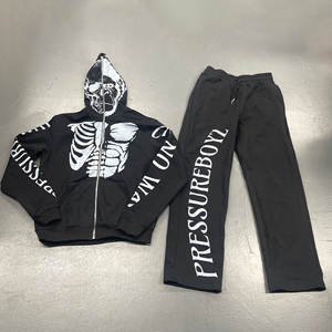 Conjunto Deportivo Personalizado 100% Algodón, Dos Piezas, Corte Regular, Sudadera con Capucha para Hombre, Felpa Transpirable, Invierno, Estampado, Chándal - Product Image 4