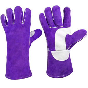 Guantes de seguridad de cuero de vaca de alta resistencia con puño de brazo largo para pegar soldadura y cortar guantes de soldadura de cuero - Product Image 1