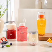 Botellas de PET Transparentes Personalizadas de 500 ml (16 oz) para Bebidas, con Tapas de Rosca y Serigrafía, para Jugo, Té, Bebidas Frías y Agua