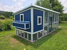 เล้าไก่ทำจากไม้สีเทาพร้อมกล่องรังหลังคาและโครงลวดยาว214ซม. - Product Image 6