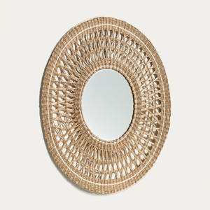<b>Small</b> braided seagrass <b>mirror</b> open weave sea grass raffia <b>mirrors</b> indoor space decor centerpiece - Product Image 4