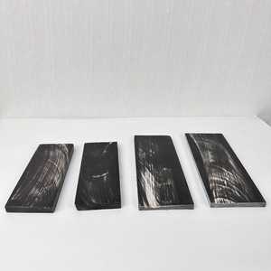 แผ่นเขาควายแกะสลักตามธรรมชาติมีริ้วสีขาวสไตล์รักสำหรับกรอบออปติคอลและที่จับมีด - Product Image 6