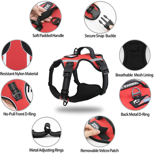 Harness Hewan Peliharaan Poliester Reflektif yang Dapat Disesuaikan, Empuk, Anti Tarik dengan 2 Pegangan Kontrol Mudah dan 2 Klip Tali, Grosir - Product Image 3