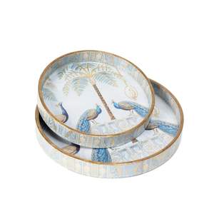 Plateau de service en bois MDF à motif de feuilles, best-seller, avec impressions personnalisées disponibles, plateaux de petit-déjeuner au meilleur prix pour un usage domestique - Product Image 2