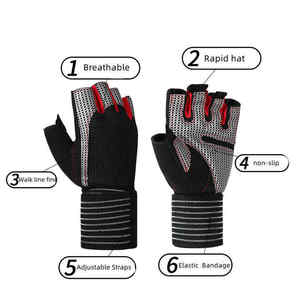 SFI hommes Fitness néoprène demi-doigt Yoga Sports activités de plein air antidérapant maille dos gants d'haltérophilie pour le cyclisme - Product Image 2