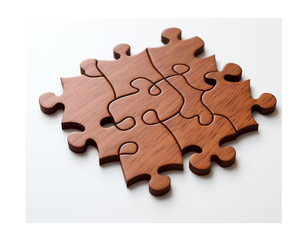 Posavasos de rompecabezas de madera Posavasos de bebida grabado de madera natural Artesanía Producto de diseño superior - Product Image 3