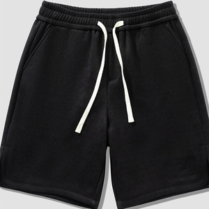 Short en molleton de coton mélangé pour hommes personnalisé en gros été tenue décontracté cordon taille élastique poches latérales écologique solide - Product Image 5