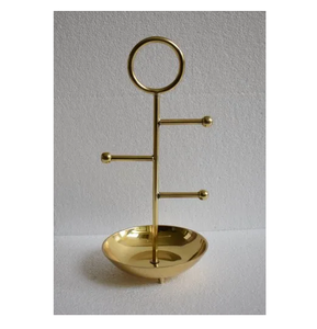 Antique Laiton & Marbre Bijoux Organisateur stand Accessoires Présentoir Titulaire pour Bague Bracelet et Collier Organisation - Product Image 2