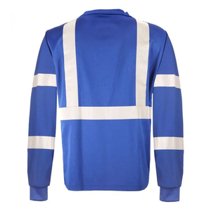 Camisetas de trabajo de manga larga de alta visibilidad para hombre, ropa de trabajo de construcción con tira reflectante de seguridad, ropa de alta visibilidad - Product Image 5