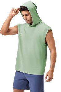 Customized New Design <b>Men's</b> <b>Sleeveless</b> Hoodies OEM Logo Print Sweatshirts Hooded Vest Sports Casual <b>Hoodie</b> - Product Image 3