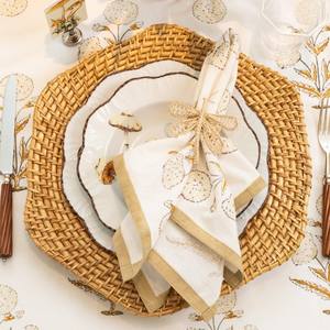 Accessoires de table à manger Assiettes en rotin classique Chargeurs de plaques en osier naturel pour restaurants - Product Image 5